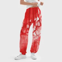 Женские джоггеры оверсайз 3D Кровь на белом - фото 2