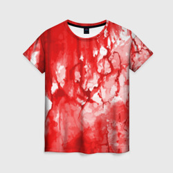 Женская футболка 3D Кровь на белом