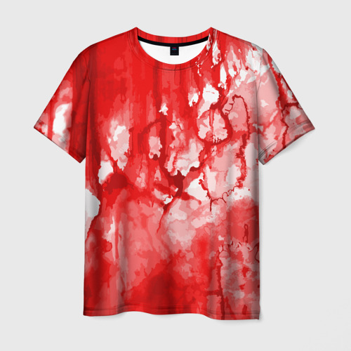 Мужская футболка 3D Кровь на белом, цвет 3D печать