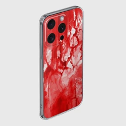 Чехол для iPhone 15 Pro Max силиконовый с защитой камеры Кровь на белом - фото 2