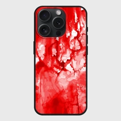 Чехол силиконовый для Apple iPhone 15 Pro матовый Кровь на белом