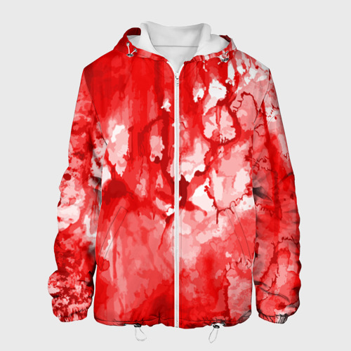 Мужская куртка 3D Кровь на белом, цвет 3D печать