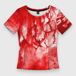 Женская футболка 3D Slim Кровь на белом