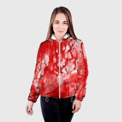Женская куртка 3D Кровь на белом - фото 2