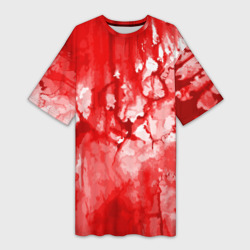 Платье-футболка 3D Кровь на белом