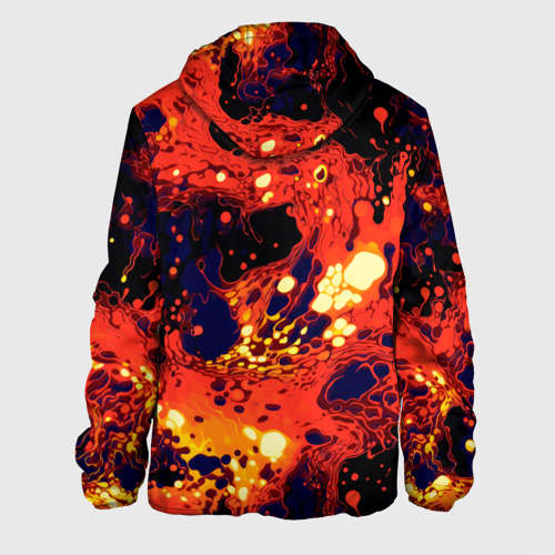 Мужская куртка 3D с принтом Огненная вулканическая лава, вид сзади #1