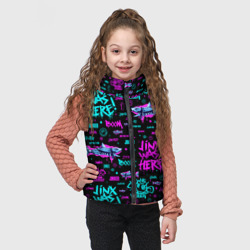 Детский жилет утепленный 3D Jinx Arcane pattern neon - фото 2