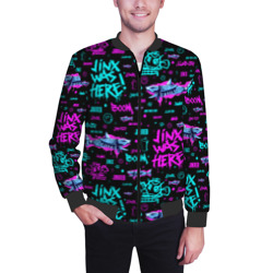 Мужской бомбер 3D Jinx Arcane pattern neon - фото 2