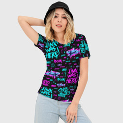 Женская футболка 3D Slim Jinx Arcane pattern neon - фото 2