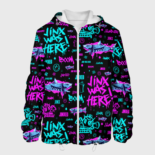 Мужская куртка с принтом Jinx Arcane pattern neon, вид спереди №1