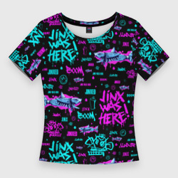 Женская футболка 3D Slim Jinx Arcane pattern neon