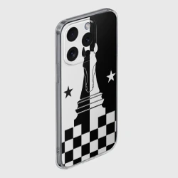 Чехол для iPhone 15 Pro Max силиконовый с защитой камеры Шахматный конь - фото 2