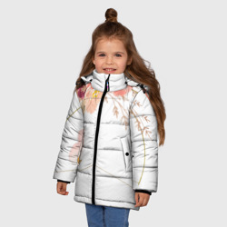 Зимняя куртка для девочек 3D Make love - not war - фото 2