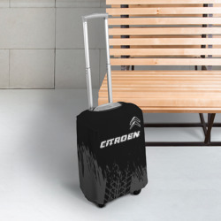 Чехол для чемодана 3D Citroen speed на темном фоне со следами шин посередине - фото 2