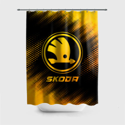 Штора 3D для ванной Skoda - gold gradient