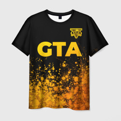 Мужская футболка 3D GTA - gold gradient посередине