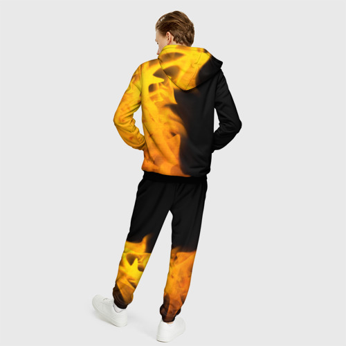 Мужской 3D костюм с принтом Hitman - gold gradient по-вертикали, вид сзади #2