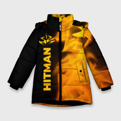 Зимняя куртка для девочек 3D Hitman - gold gradient по-вертикали