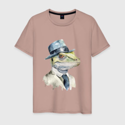Ящерица в шляпе - Джентльмен арт – Футболка из хлопка с принтом купить со скидкой в -20%