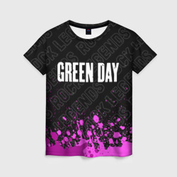 Женская футболка 3D Green Day rock legends посередине
