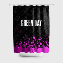 Штора 3D для ванной Green Day rock legends посередине