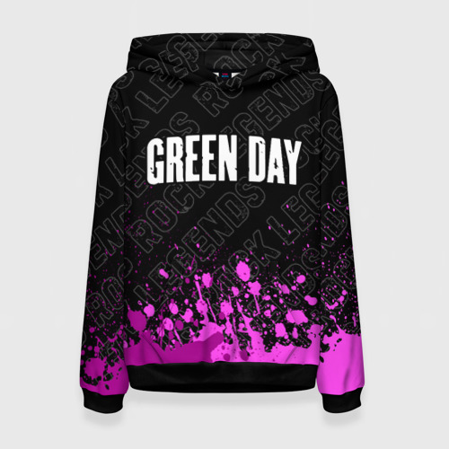 Женская толстовка 3D Green Day rock legends посередине, цвет 3D печать