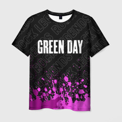 Мужская футболка 3D Green Day rock legends посередине