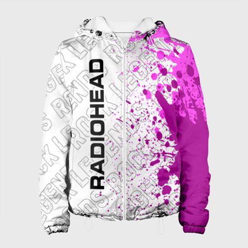 Женская куртка 3D Radiohead rock legends по-вертикали, цвет белый
