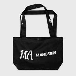 Пляжная сумка 3D Maneskin glitch на темном фоне по-горизонтали