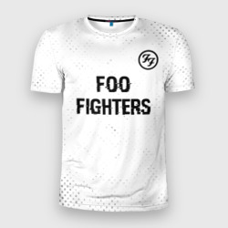 Мужская футболка 3D Slim Foo Fighters glitch на светлом фоне посередине