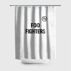 Штора 3D для ванной Foo Fighters glitch на светлом фоне посередине