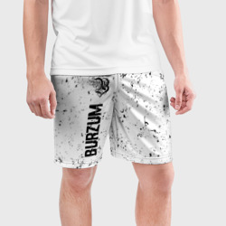 Мужские шорты спортивные Burzum glitch на светлом фоне по-вертикали - фото 2