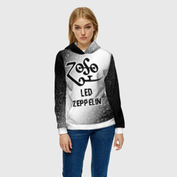 Женская толстовка 3D Led Zeppelin glitch на светлом фоне - фото 2