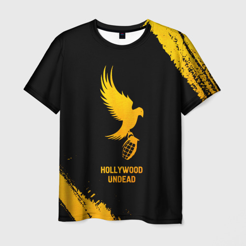 Мужская футболка 3D Hollywood Undead - gold gradient, цвет 3D печать