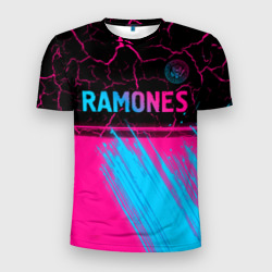 Мужская футболка 3D Slim Ramones - neon gradient посередине