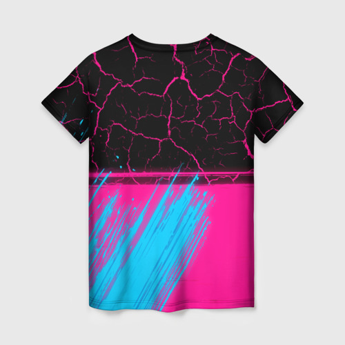 Женская футболка 3D Ramones - neon gradient посередине, цвет 3D печать - фото 2