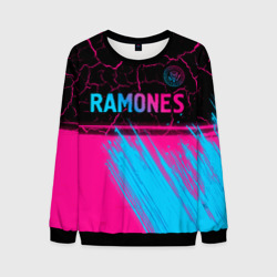 Мужской свитшот 3D Ramones - neon gradient посередине