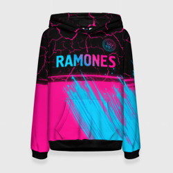 Женская толстовка 3D Ramones - neon gradient посередине