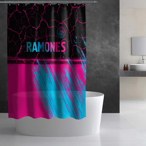 Штора 3D для ванной Ramones - neon gradient посередине - фото 3