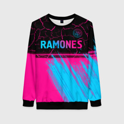 Женский свитшот 3D Ramones - neon gradient посередине