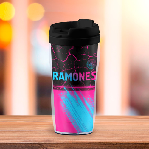 Термокружка-непроливайка Ramones - neon gradient посередине - фото 3