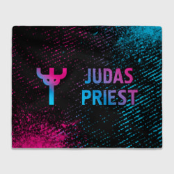 Плед 3D Judas Priest - neon gradient по-горизонтали