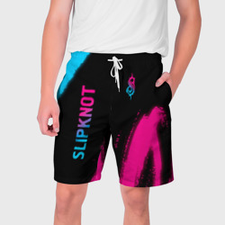 Мужские шорты 3D Slipknot - neon gradient вертикально