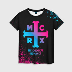 Женская футболка 3D My Chemical Romance - neon gradient