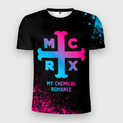 Мужская футболка 3D Slim My Chemical Romance - neon gradient