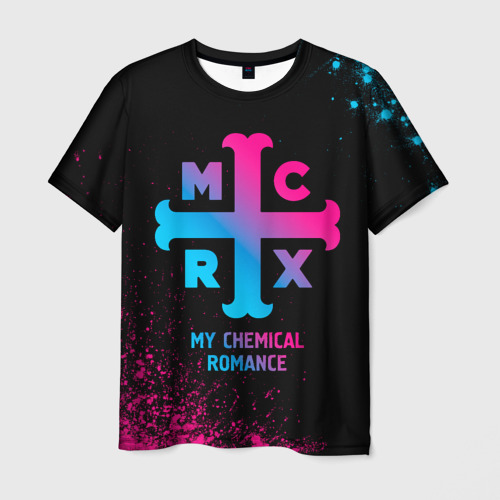 Мужская футболка 3D My Chemical Romance - neon gradient, цвет 3D печать