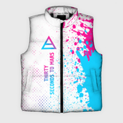 Мужской жилет утепленный 3D Thirty Seconds to Mars neon gradient style: по-вертикали