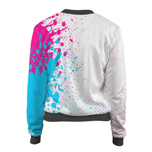 Женский бомбер 3D Thirty Seconds to Mars neon gradient style: по-вертикали, цвет черный - фото 2