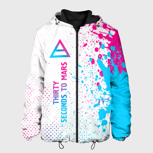 Мужская куртка 3D Thirty Seconds to Mars neon gradient style: по-вертикали, цвет 3D печать