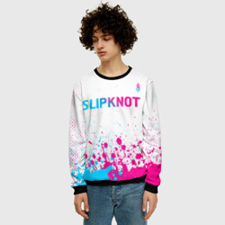 Мужской свитшот 3D Slipknot neon gradient style посередине - фото 2